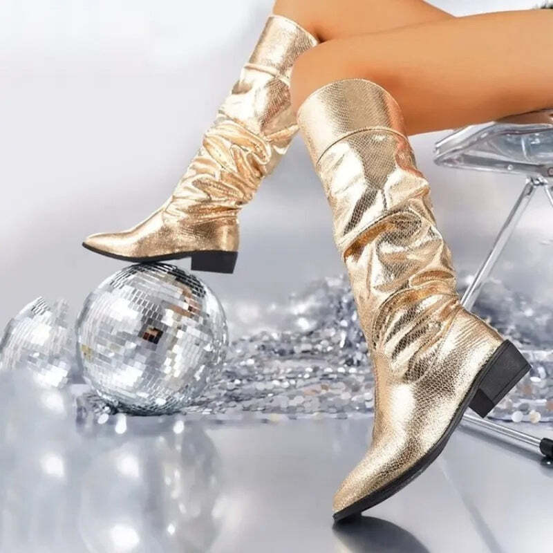 Bottines dorées pour femme Podoways