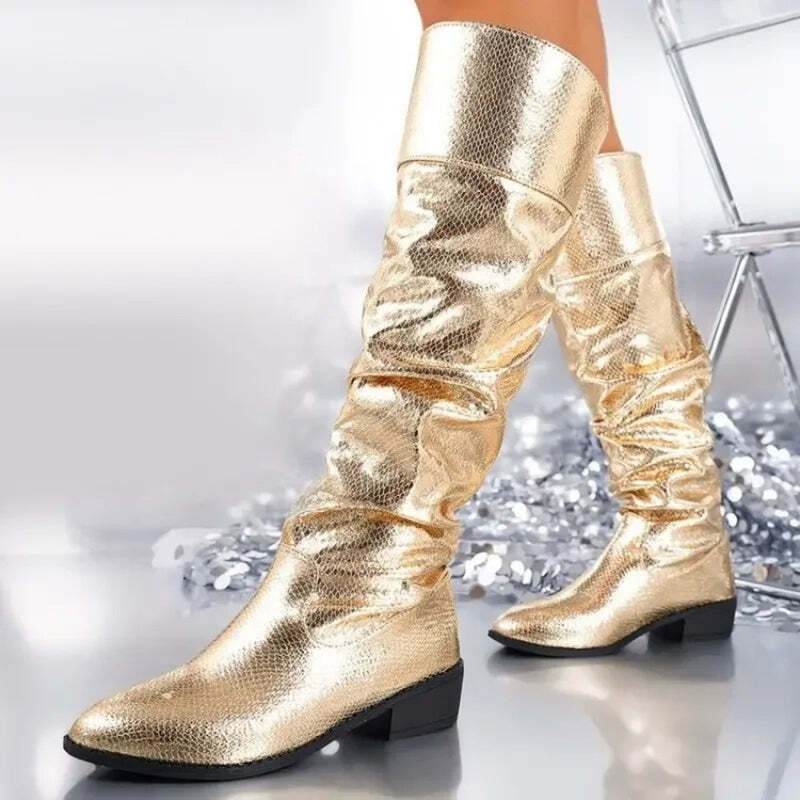 Bottines dorées pour femme Podoways