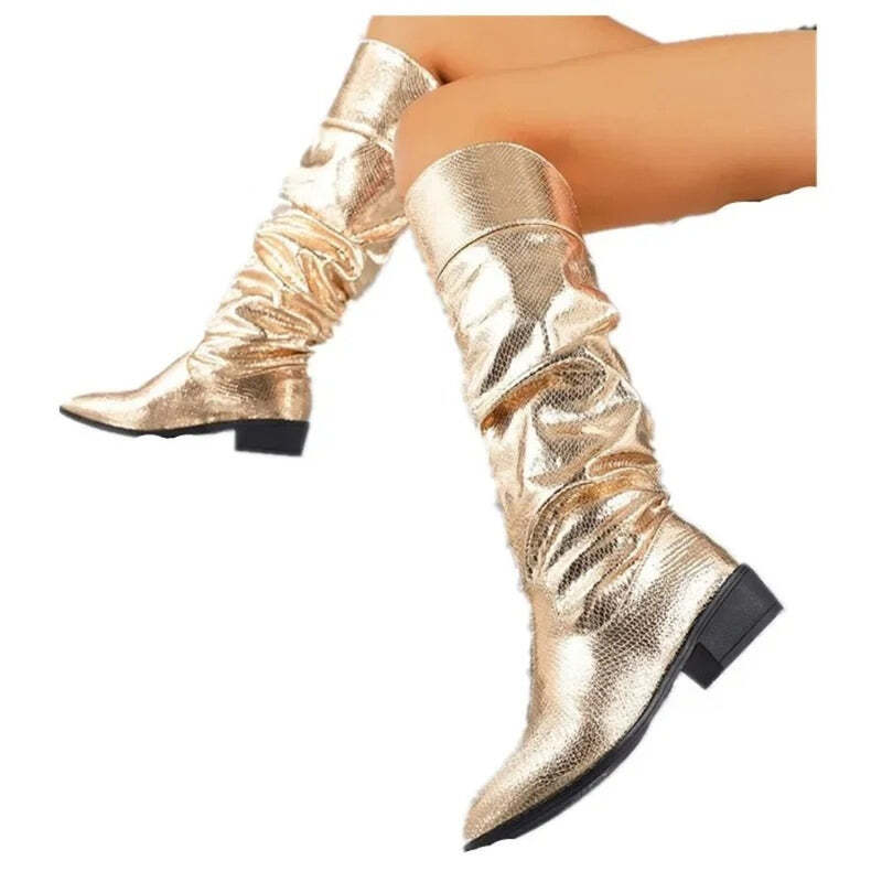 Bottines dorées pour femme Podoways