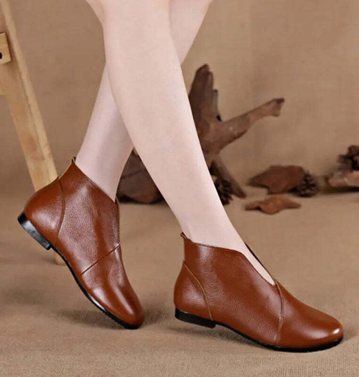 Bottine en cuir rouge pour femme Podoways