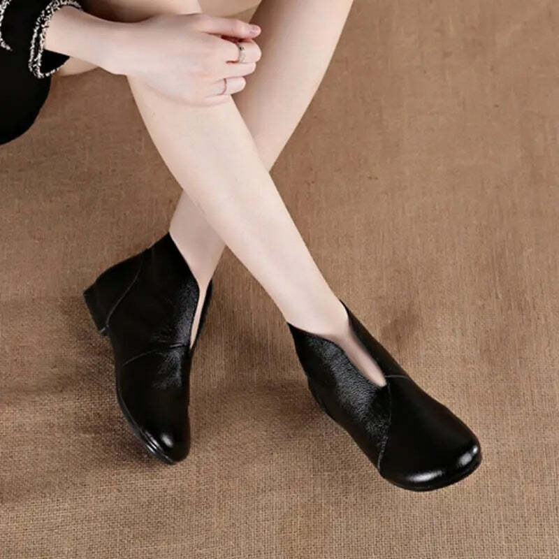 Bottine en cuir rouge pour femme Podoways