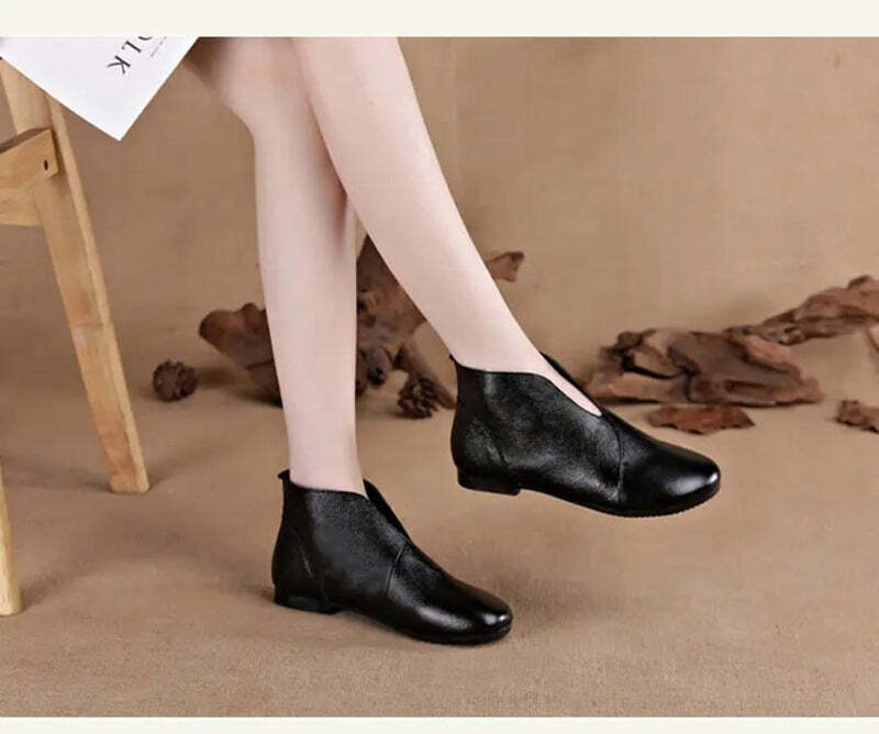 Bottine en cuir rouge pour femme Podoways