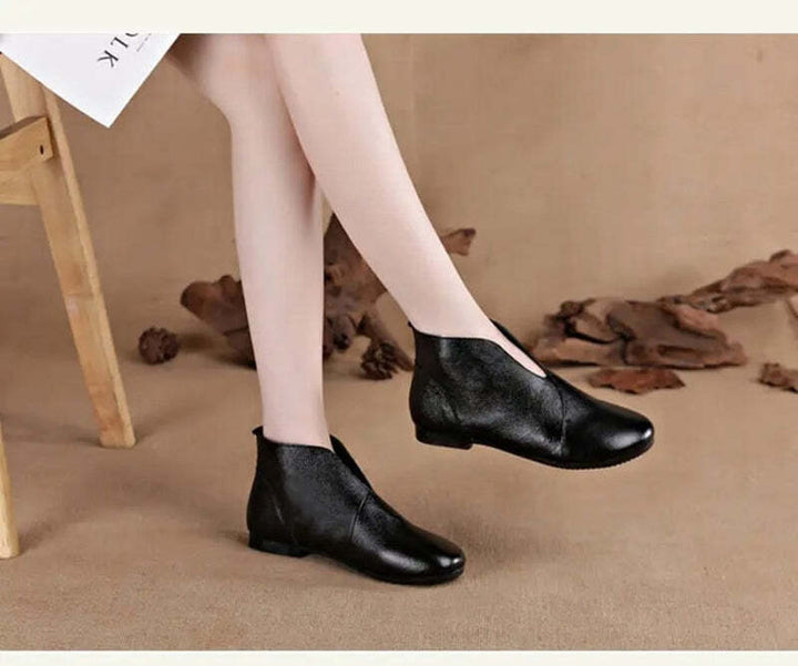 Bottine en cuir rouge pour femme Podoways