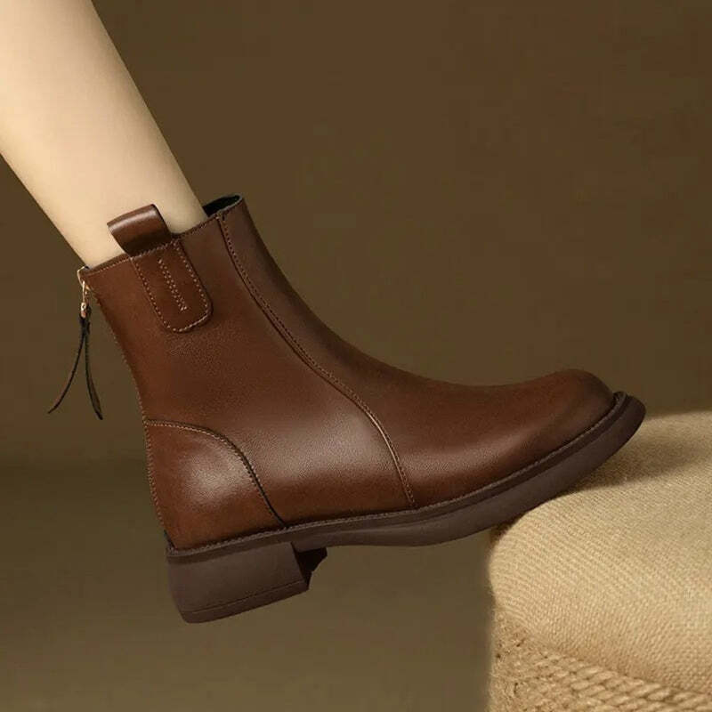 Bottine marron femme plate Podoways