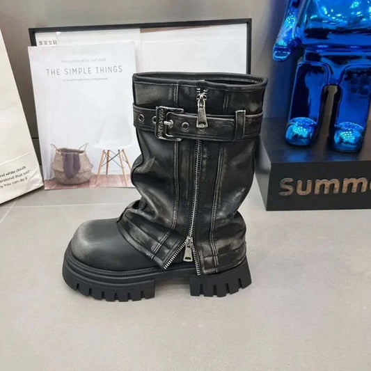 Bottines style motardes en cuir pour femme Podoways 35 Sienna