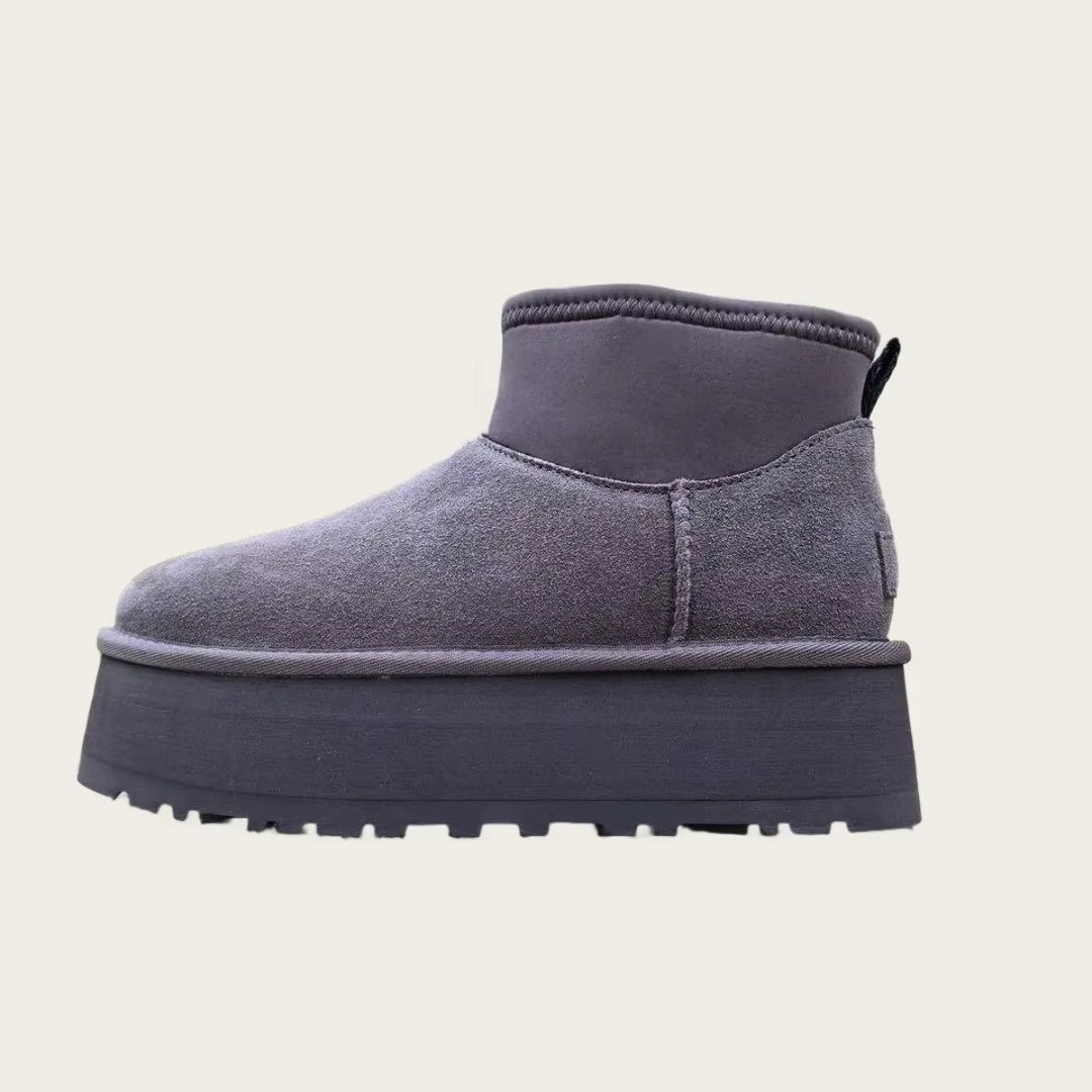 Bottines Chaudes Femme – Fourrées avec Semelle Épaisse Podoways 36 Silver