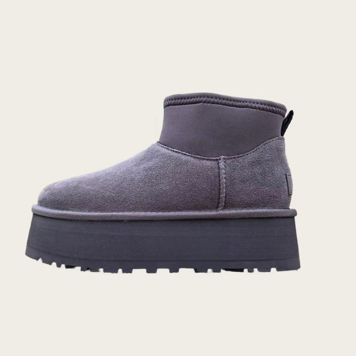 Bottines Chaudes Femme – Fourrées avec Semelle Épaisse Podoways 36 Silver