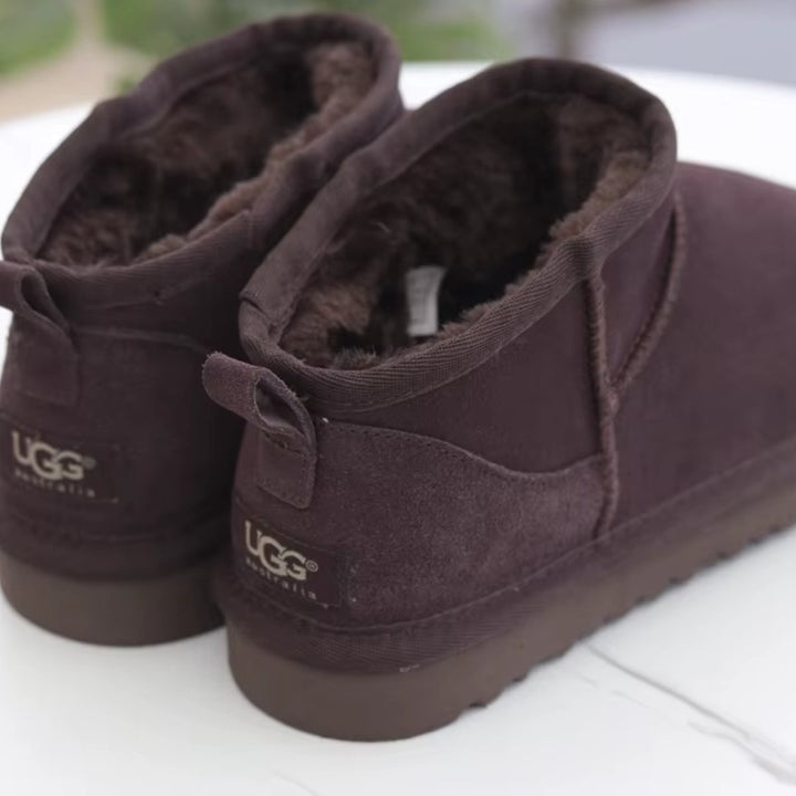 Bottines Hiver Femme Fourrées – Chaudes, Imperméables et Antidérapantes Podoways 35 DarkRed