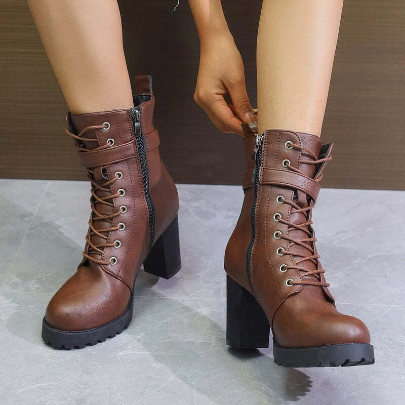Bottines en cuir à lacets pour femme Podoways