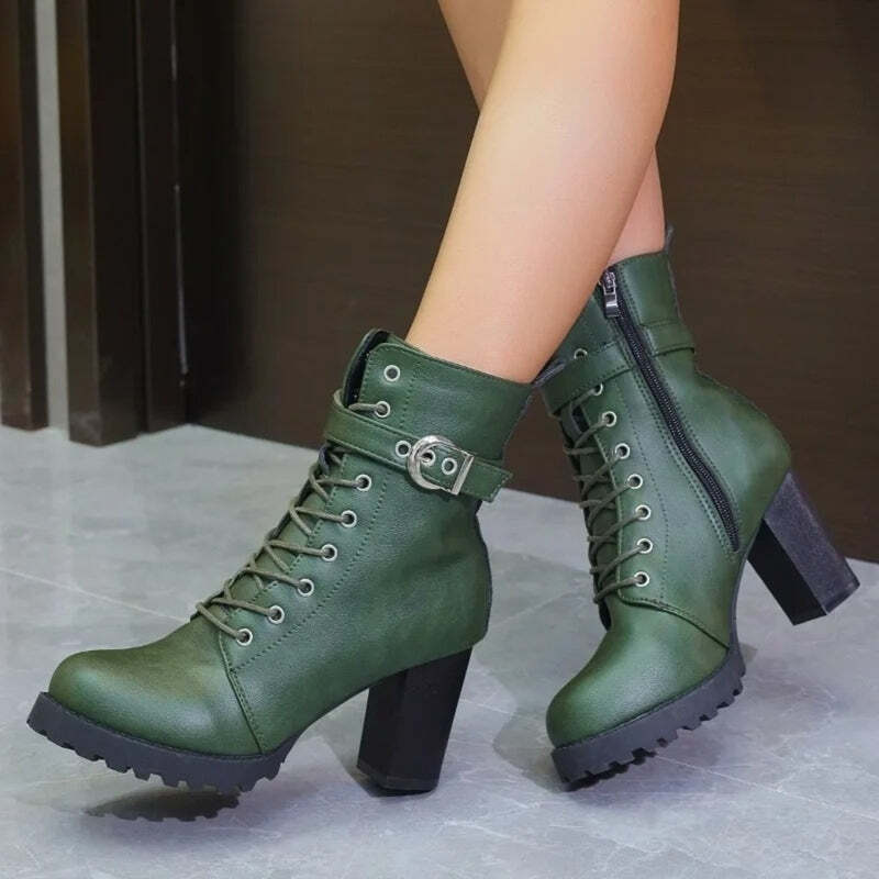Bottines en cuir à lacets pour femme Podoways