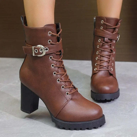 Bottines en cuir à lacets pour femme Podoways