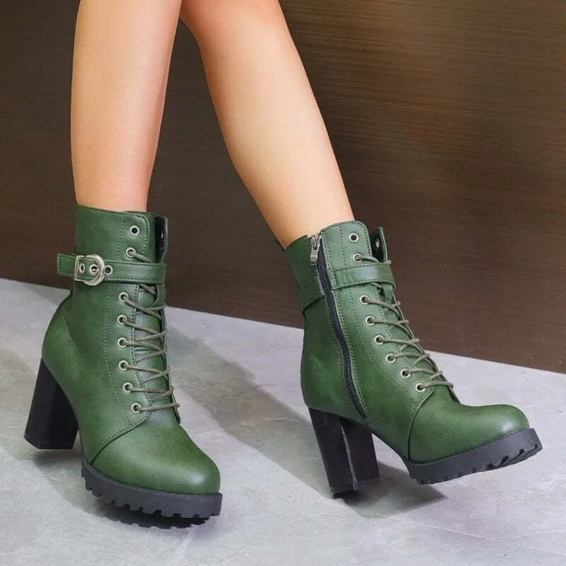 Bottines en cuir à lacets pour femme Podoways
