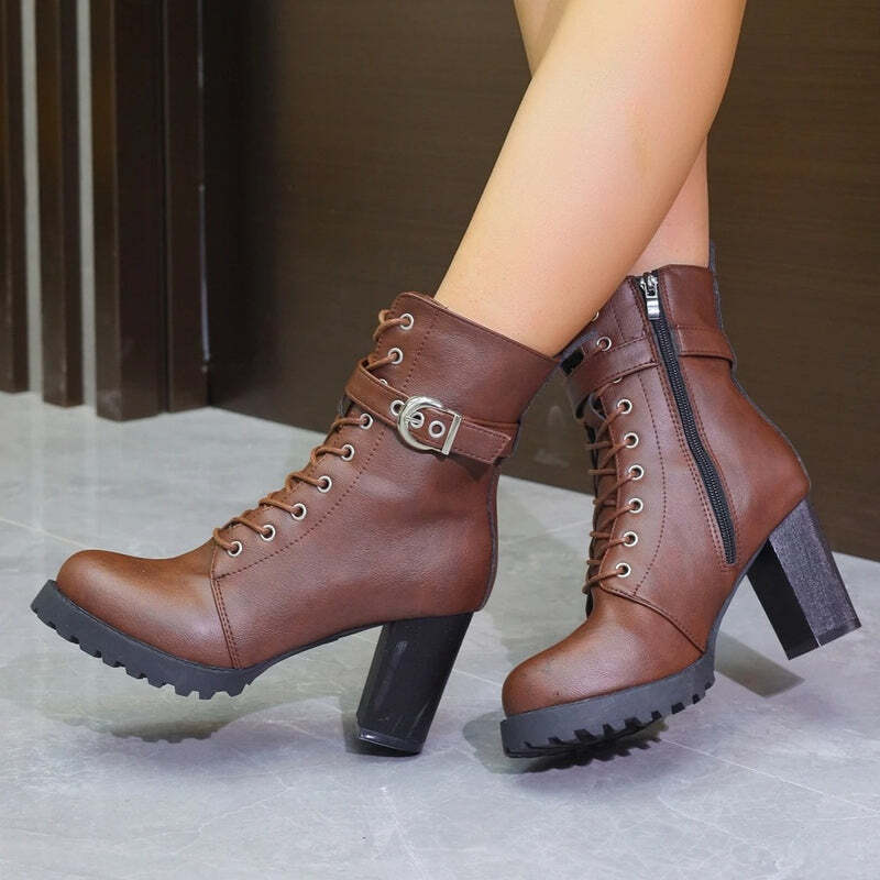 Bottines en cuir à lacets pour femme Podoways