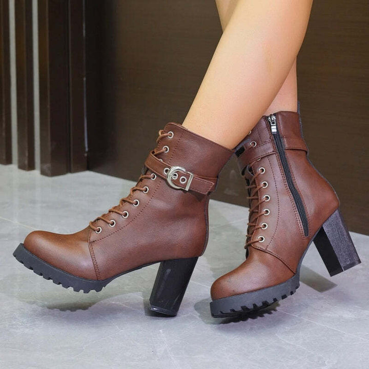 Bottines en cuir à lacets pour femme Podoways