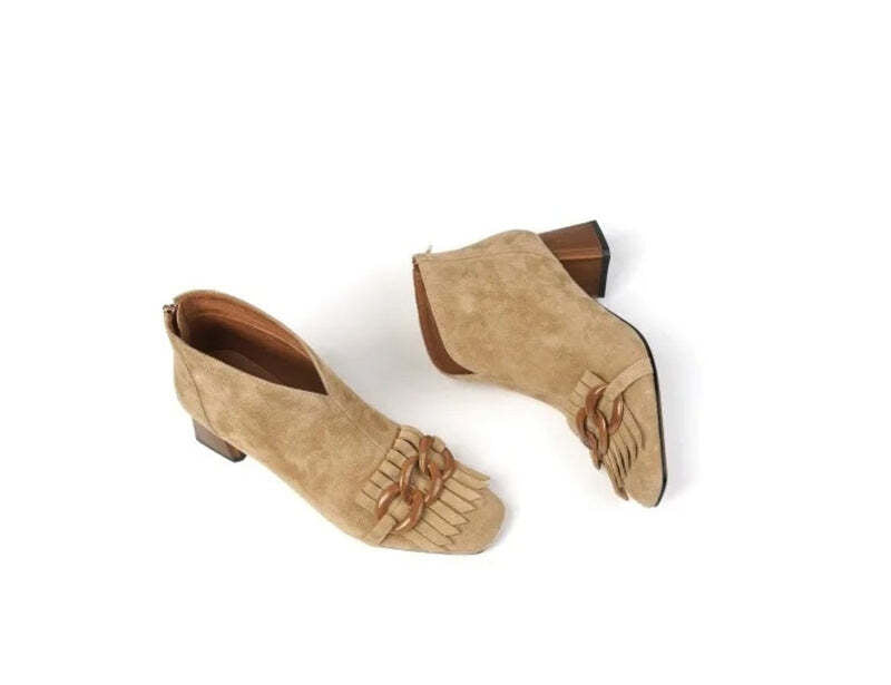 Bottines à talon beige Podoways