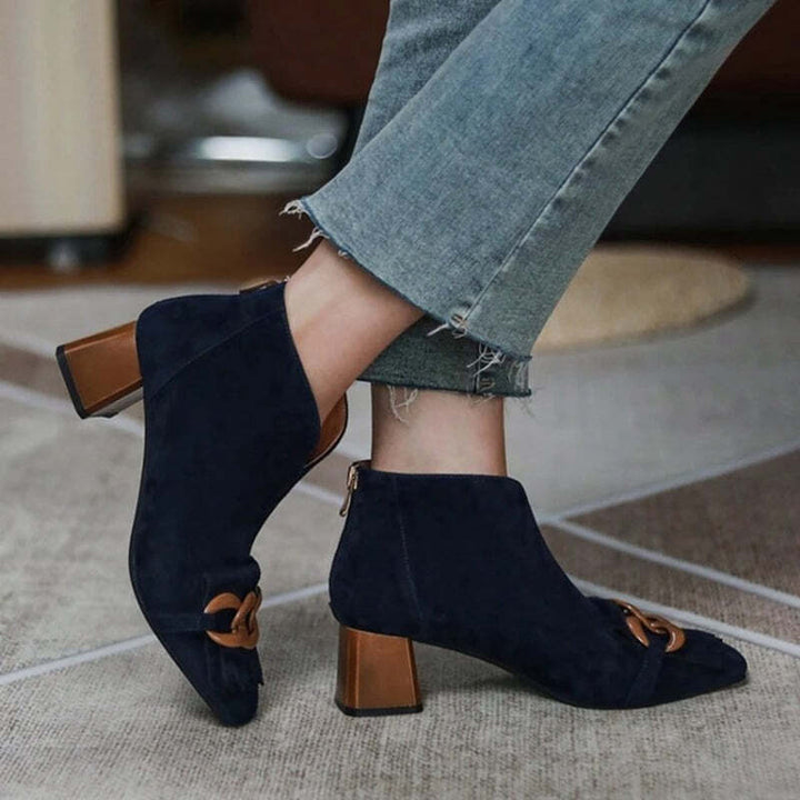 Bottines à talon beige Podoways