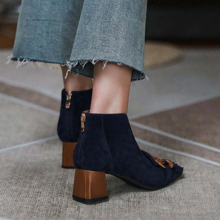 Bottines à talon beige Podoways
