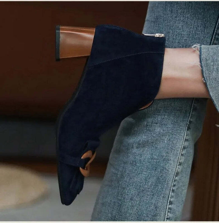 Bottines à talon beige Podoways