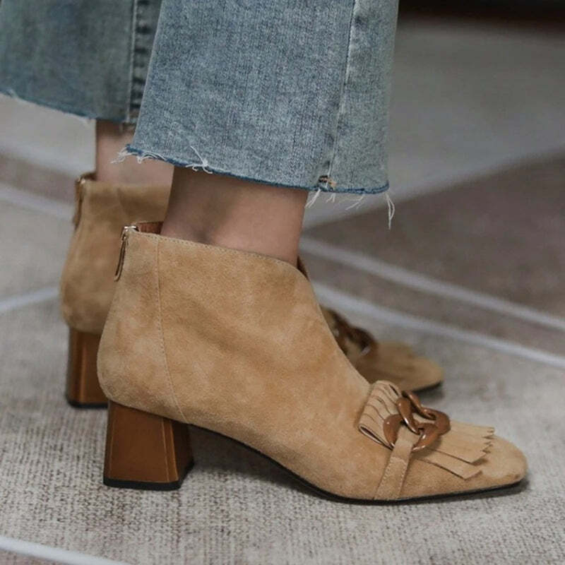 Bottines à talon beige Podoways