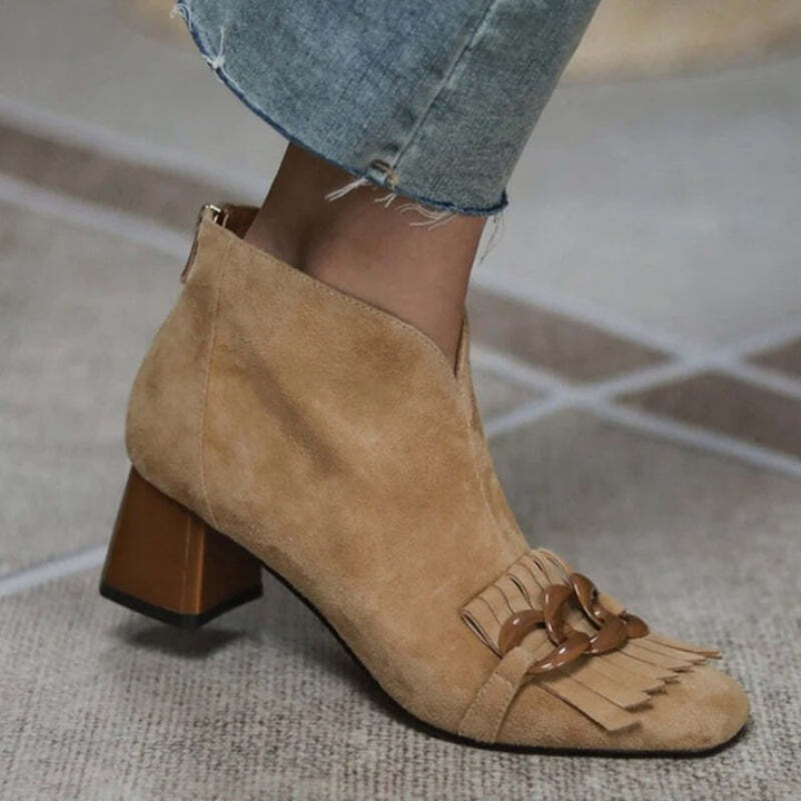 Bottines à talon beige Podoways