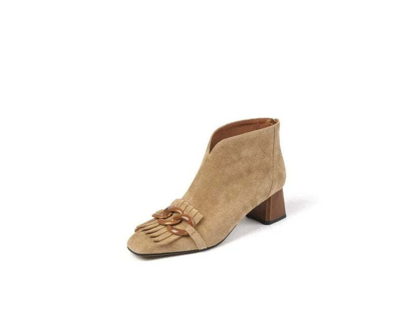 Bottines à talon beige Podoways