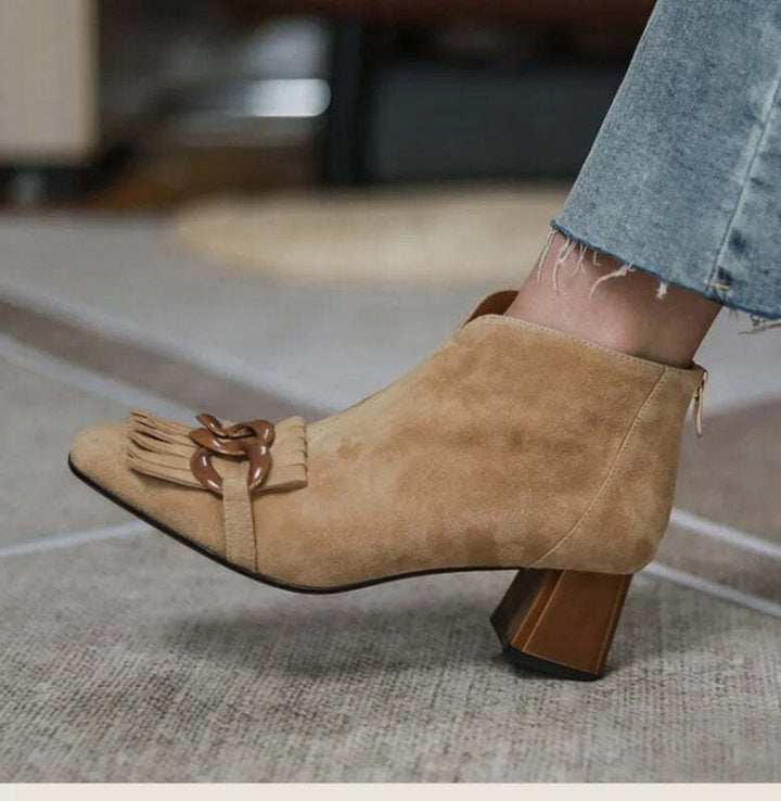 Bottines à talon beige Podoways