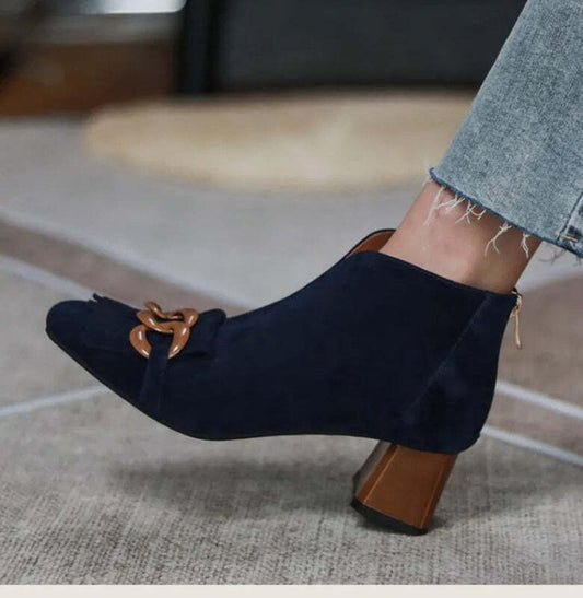 Bottines à talon beige Podoways 34 MidnightBlue