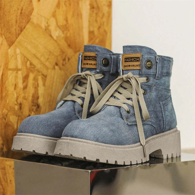 Bottines bleues effet jean Podoways