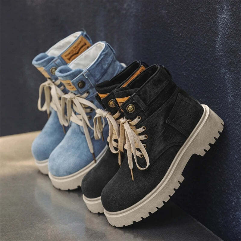 Bottines bleues effet jean Podoways