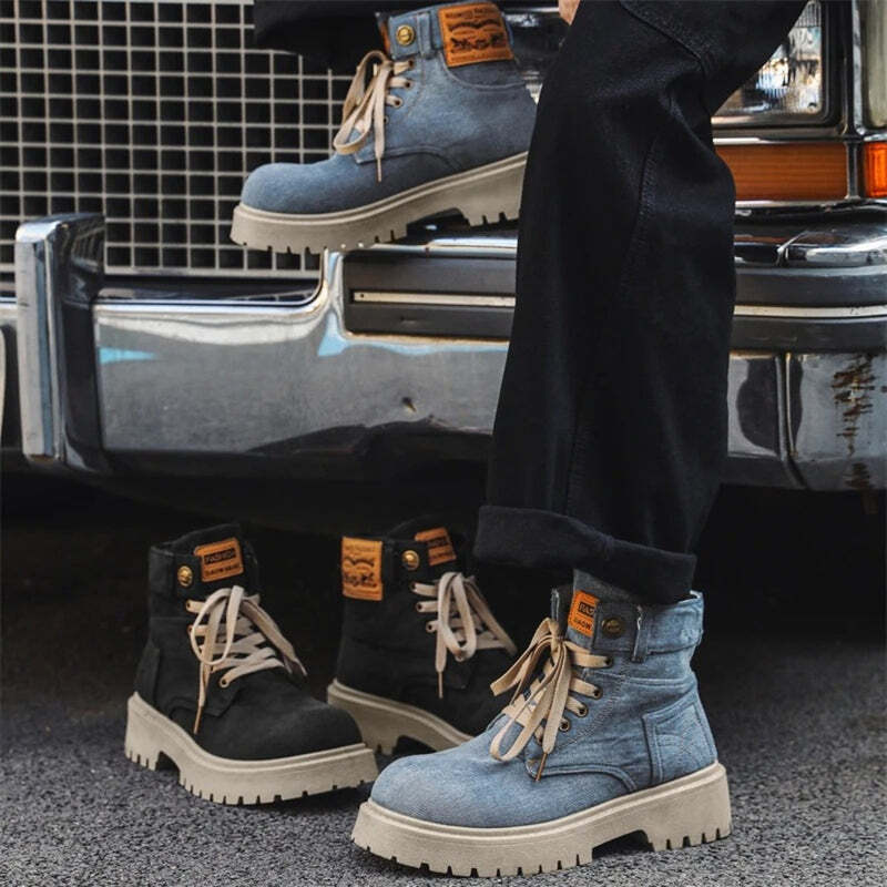 Bottines bleues effet jean Podoways