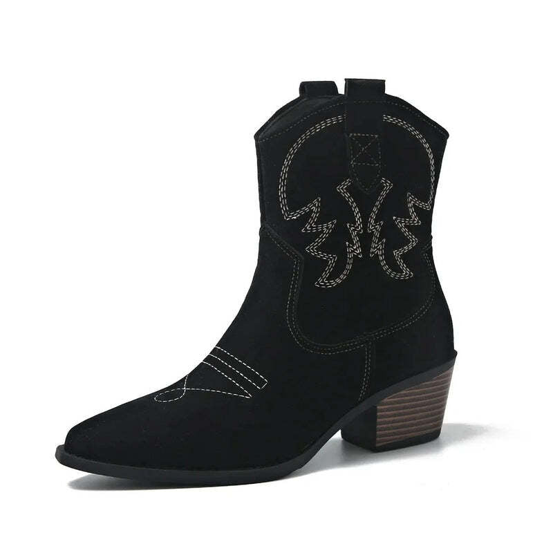 Bottines bout pointu petit talon Podoways 36 Black