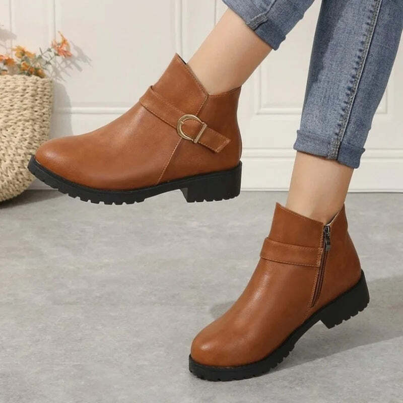 Bottines femme couleur chocolat au lait Podoways