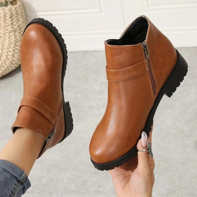 Bottines femme couleur chocolat au lait Podoways
