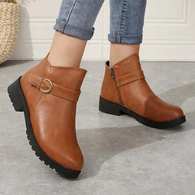 Bottines femme couleur chocolat au lait Podoways