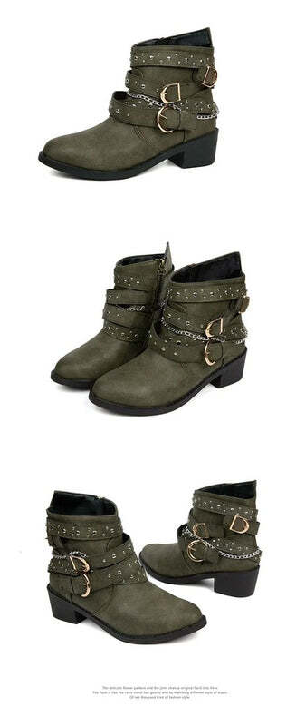 Bottines femme avec clous décoratifs Podoways