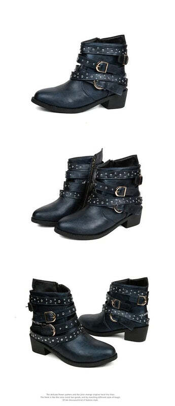 Bottines femme avec clous décoratifs Podoways