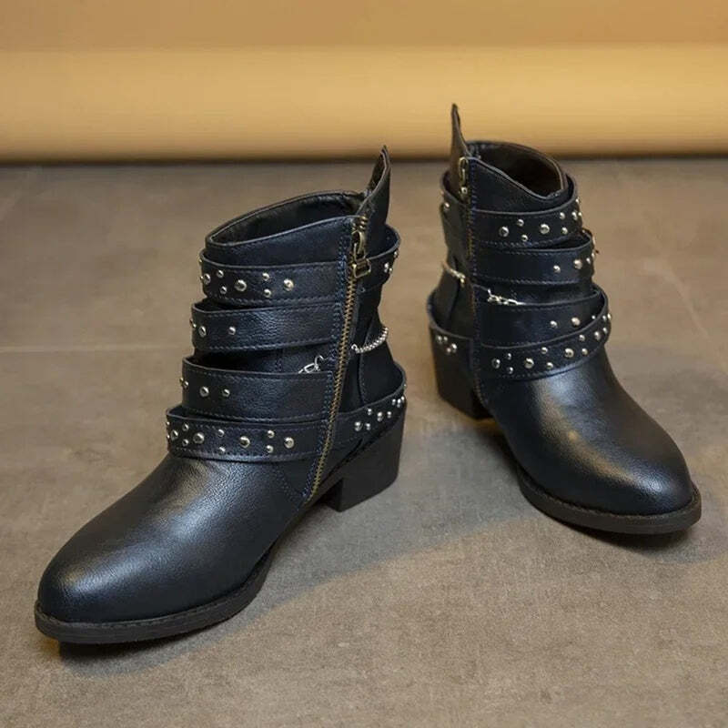 Bottines femme avec clous décoratifs Podoways