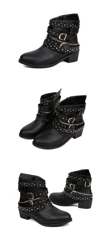 Bottines femme avec clous décoratifs Podoways