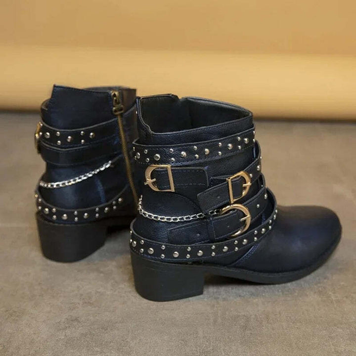 Bottines femme avec clous décoratifs Podoways