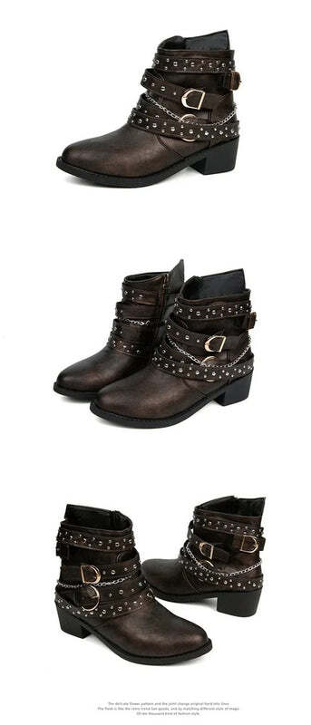 Bottines femme avec clous décoratifs Podoways