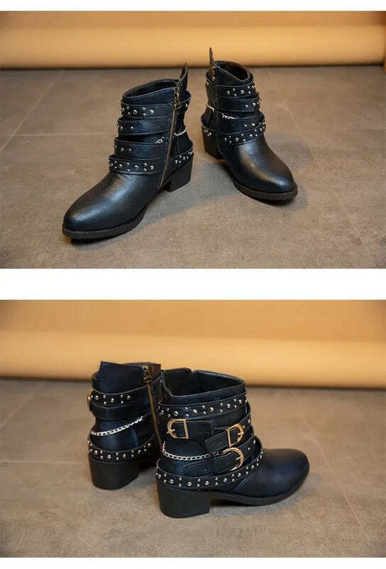 Bottines femme avec clous décoratifs Podoways