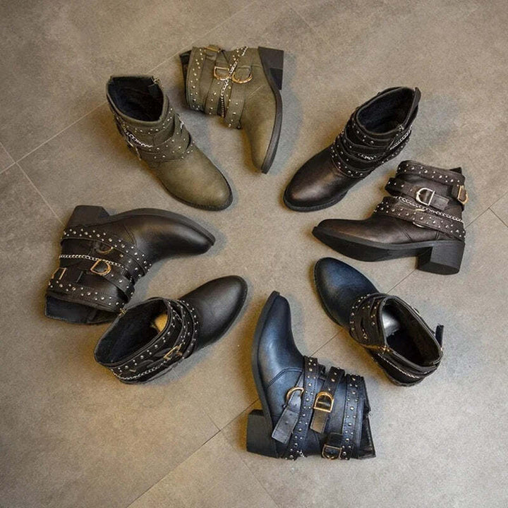 Bottines femme avec clous décoratifs Podoways
