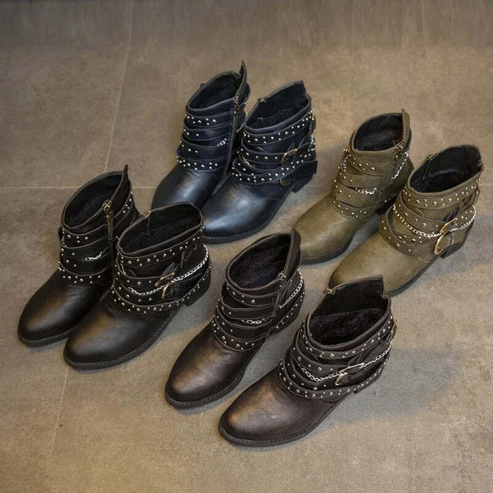 Bottines femme avec clous décoratifs Podoways