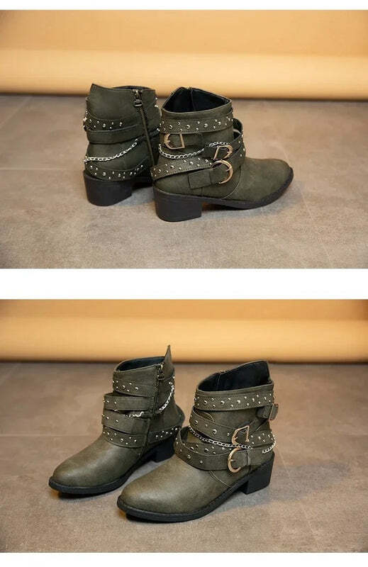Bottines femme avec clous décoratifs Podoways