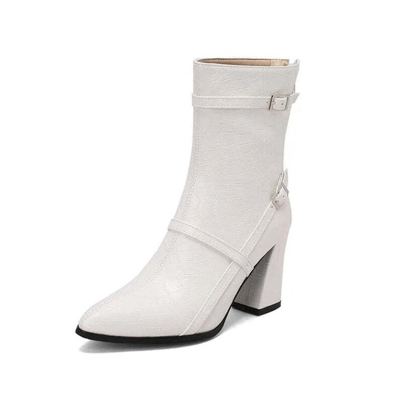 Bottines croco femme Podoways 34 Blanc
