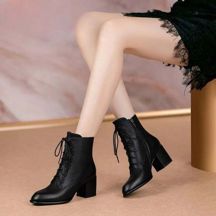 Bottines marron à lacets pour femme Podoways