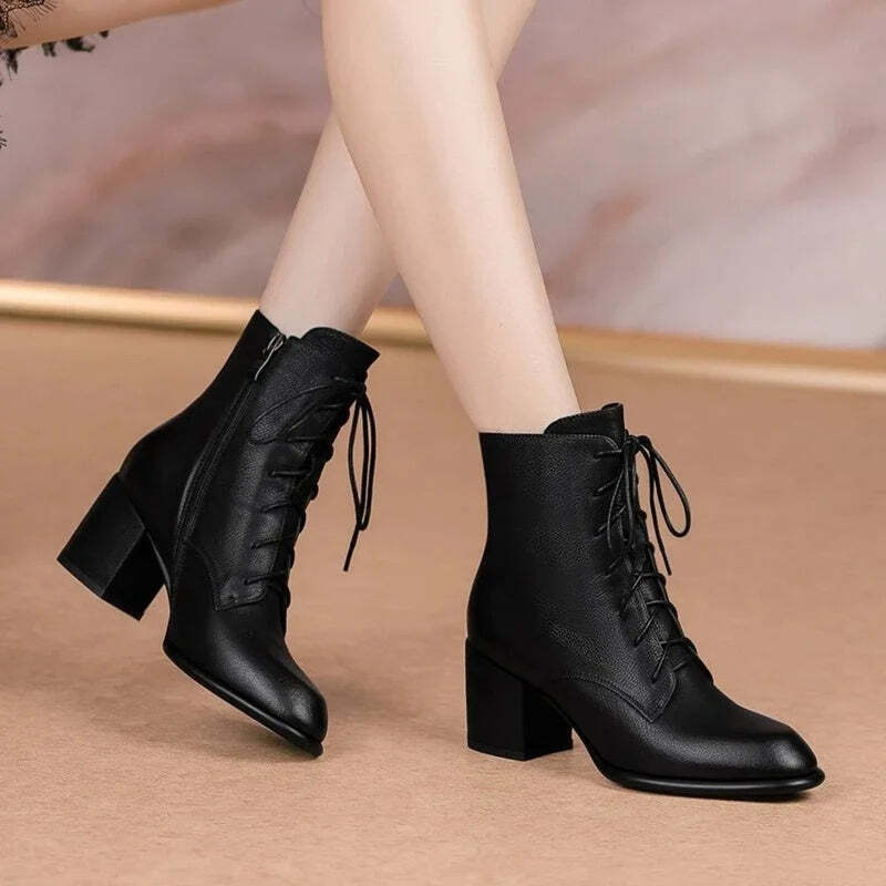 Bottines marron à lacets pour femme Podoways