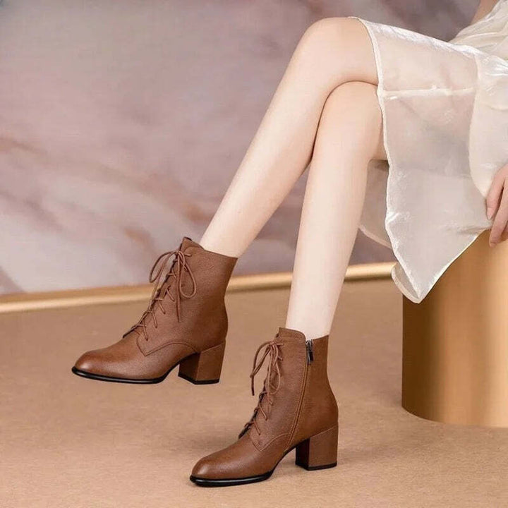Bottines marron à lacets pour femme Podoways