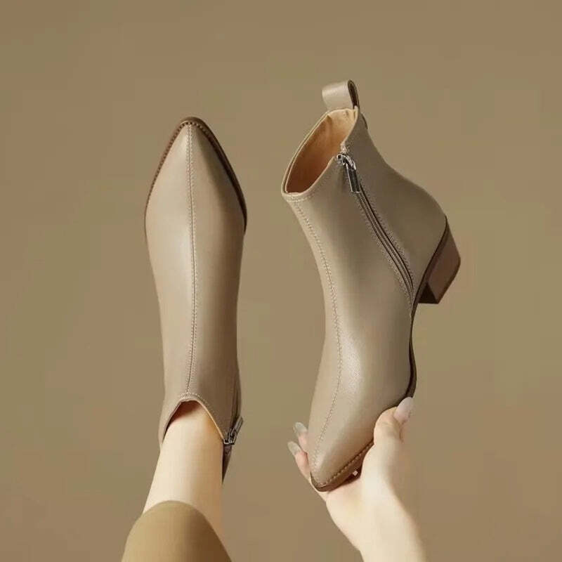 Bottines taupe pour femme Podoways