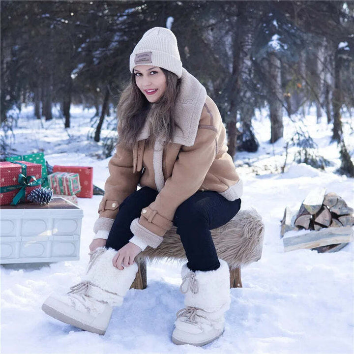 Bottines avec effet fourrure Podoways